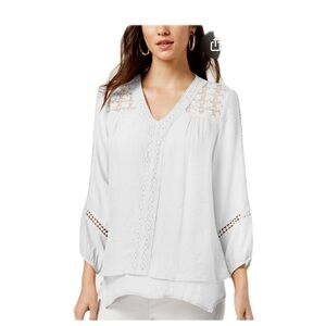 ποΈ Style & Co Boho Crochet & Lace Blouse